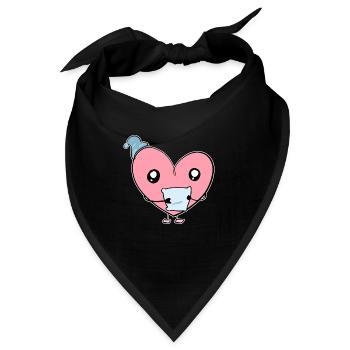 ängstlich herz rosa müde kissen schlafen nacht - Bandana - Schwarz - Vorne