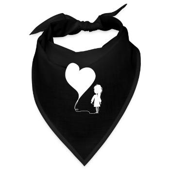 herz liebe mädchen symbol faden - Bandana - Schwarz - Vorne