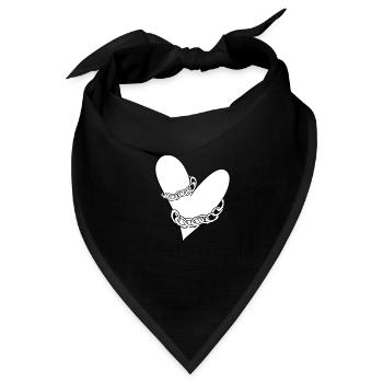 ketten gefangenes herz liebe - Bandana - Schwarz - Vorne