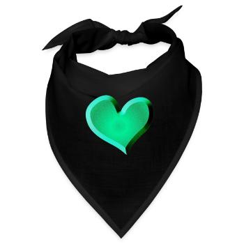 grünes Herz Symbol Glitzer grün - Bandana - Schwarz - Vorne