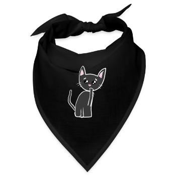 Traurige Katze Tier Symbol traurig - Bandana - Schwarz - Vorne