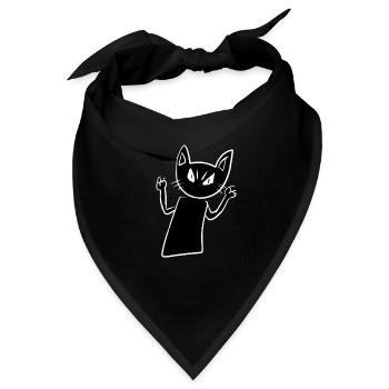 Katze gruselig wütend wut Tier - Bandana - Schwarz - Vorne