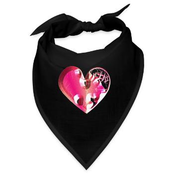 herz pink glitzer narben - Bandana - Schwarz - Vorne