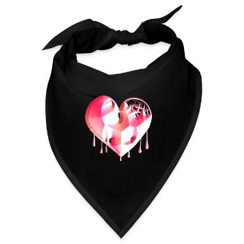 herz symbol gebrochen pink narben - Bandana - Schwarz - Vorne