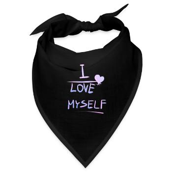 selbstliebe herz text muster ich liebe mich stolz - Bandana - Schwarz - Vorne