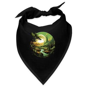 Von der Natur inspirierte landschaftliche Kunst - Bandana - Schwarz - Vorne