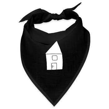 Haus Symbol Wohnen rot - Bandana - Schwarz - Vorne