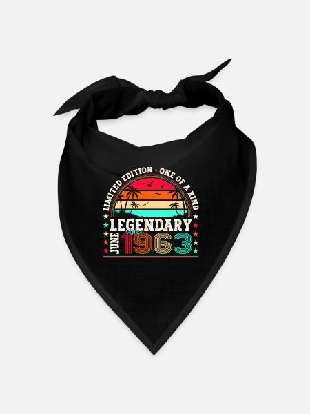 Legend June 1963 59th Birthday Gift Men - Bandana - black - Front