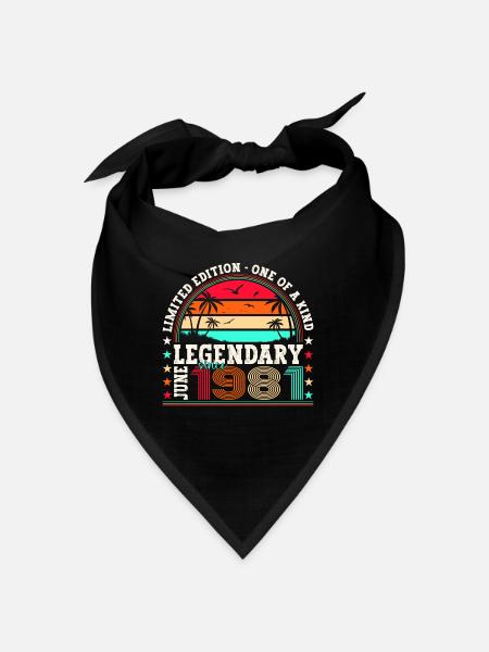 Legend June 1981 41st Birthday Gift Men - Bandana - black