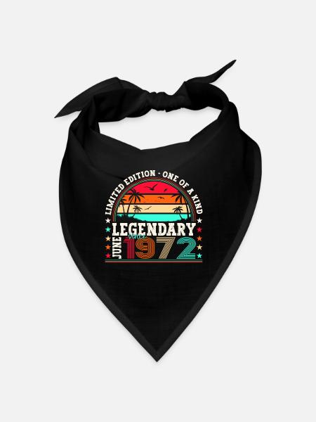 Legend June 1972 50th Birthday Gift Men - Bandana - black - Front