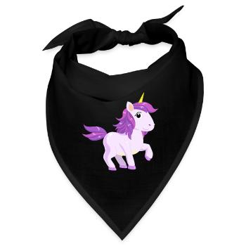 Einhorn Einhornshirt Einhornstaub Glitzer Comic - Bandana - Schwarz - Vorne