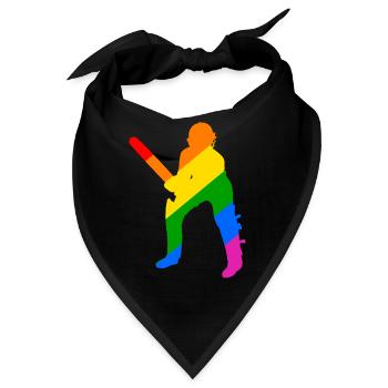 Schlagmann im Cricket Regenbogen - Bandana - Schwarz - Vorne