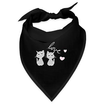 katze katzen freunde liebe haustiere katzenfreund - Bandana - Schwarz - Vorne