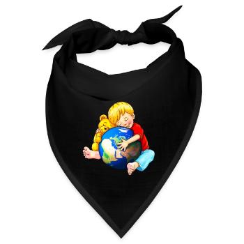 Mama Erde, wir haben dich ganz doll lieb !!! - Bandana - Schwarz - Vorne