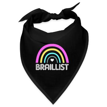 Blind Blindenschrift Braille - Bandana - Schwarz - Vorne
