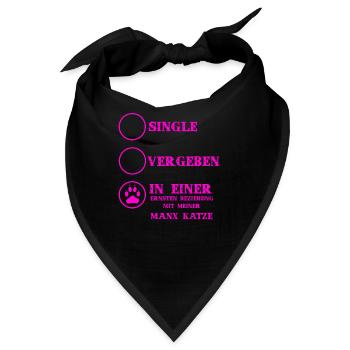 Beziehung Katzen liebe MANX KATZE - Bandana - Schwarz - Vorne