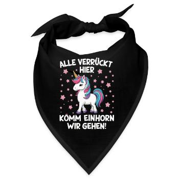 Einhorn Einhörner Fabelwesen Mystisch - Bandana - Schwarz - Vorne