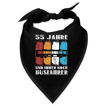 Busfahrer 55 Jahre Busfahren 55 Geburtstag Spruch - Bandana - Schwarz - Vorne