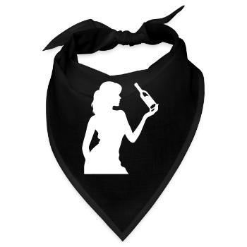 Party Frau Drunk Feiern Flasche - Bandana - Schwarz - Vorne