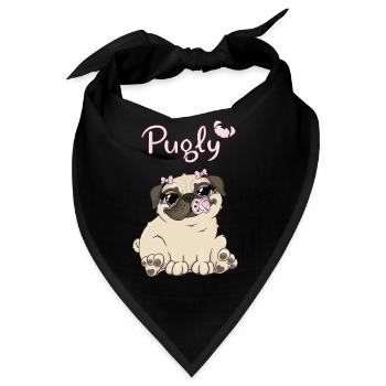 Bella die Mops - Bandana - Schwarz - Vorne