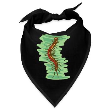 giftiger Skolopender Hundertfüsser Krabbeltier - Bandana - Schwarz - Vorne