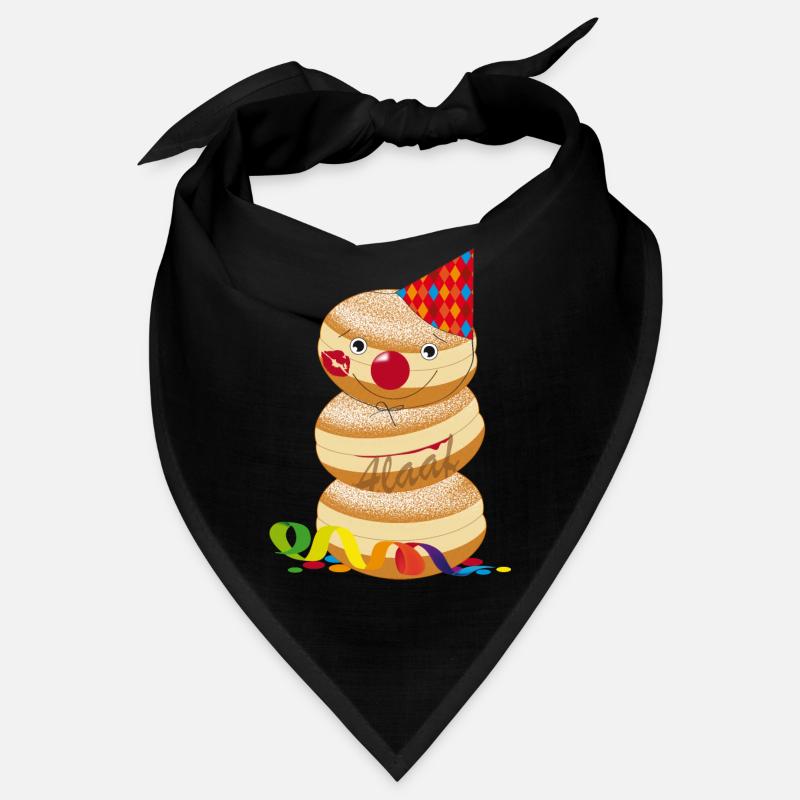 beignets de carnaval drôle avec la bouche de baisers et alaaf Bandana