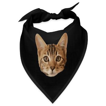 Katzenkopf - Bandana - Schwarz - Vorne