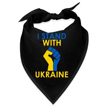 I Stand With Ukraine - Bandana - Schwarz - Vorne