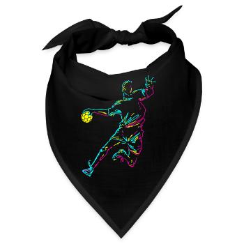 Handball Spieler Stürmer Sprungwurf Torwart - Bandana - Schwarz - Vorne