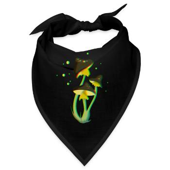 Zeichnen pilz trippy fluoreszierend 3D und psychedelisch - Bandana - Schwarz - Vorne