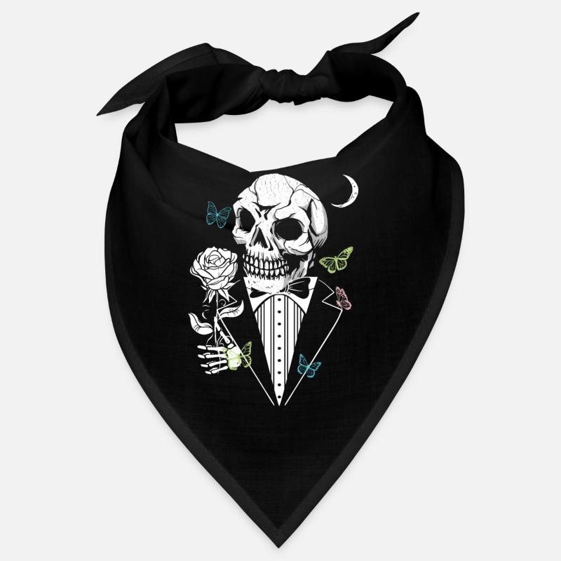 Gentelman Skull mit Rose Bandana