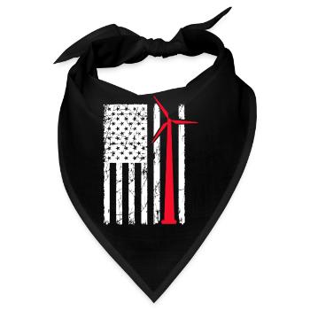 usa flag wind turbine Design for a usa enthusiast - Bandana - Schwarz - Vorne