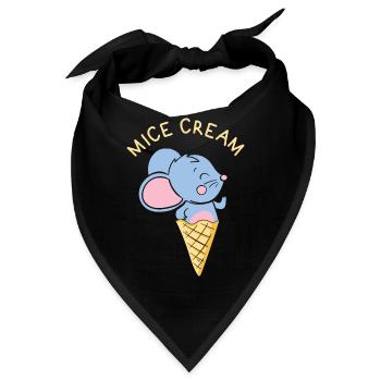 Mice Cream Mice Funny Animal Puns - Bandana - Schwarz - Vorne