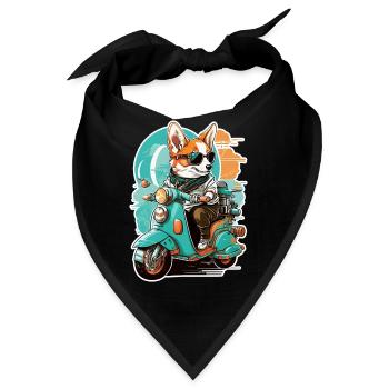Walisischer Corgi Pembroke - Bandana - Schwarz - Vorne