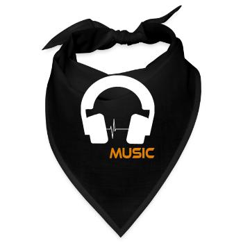 Musikwellen-Headset-Logo - Bandana - Schwarz - Vorne