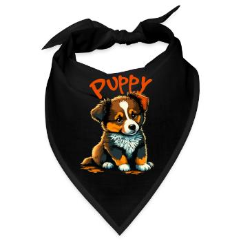 Puppy 1 Hundewelpe - Bandana - Schwarz - Vorne
