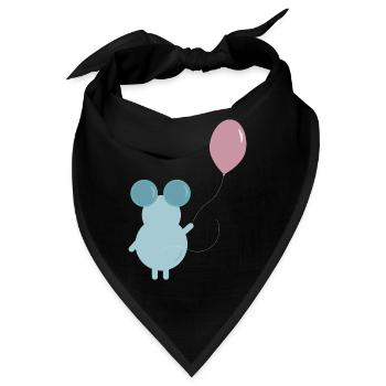 MOUSE HOLDING A BALLOON ILLUSTRATION - Bandana - Schwarz - Vorne