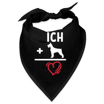 Hund Herz Knuddeltier Haustiere Lieblingstier - Bandana - Schwarz - Vorne