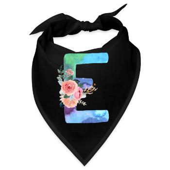 Buchstabe E Aquarell - Bandana - Schwarz - Vorne