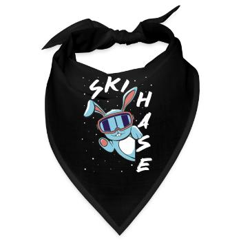 Skihase - Skifahren - Winterurlaub in den Bergen - Bandana - Schwarz - Vorne