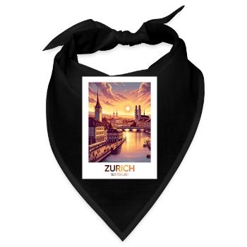 Zürich Stadt Art Design City Printing - Bandana - Schwarz - Vorne