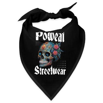 Poweat Streetwear Skull - Bandana - Schwarz - Vorne