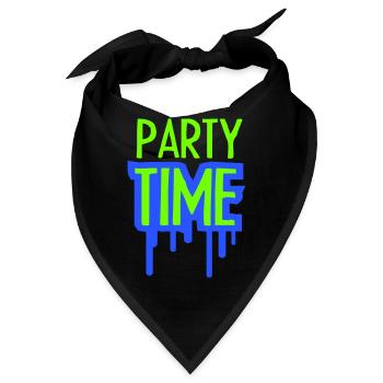 Party Time Crew Logo Feiern Team Freunde Mitglied - Bandana - Schwarz - Vorne