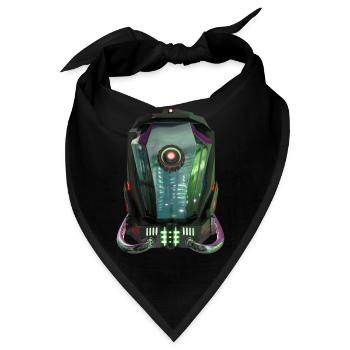 Futuristischer Roboterhelm - Bandana - Schwarz - Vorne