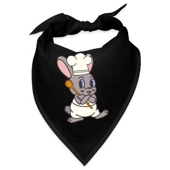 Hase Koch Köche Köchin Koch Gastgeber Kaninchen - Bandana - Schwarz - Vorne