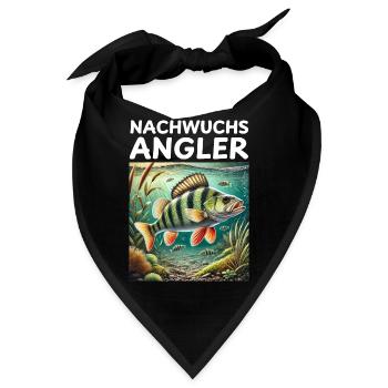 Nachwuchs Angler - Flussbarsch Motiv - Bandana - Schwarz - Vorne