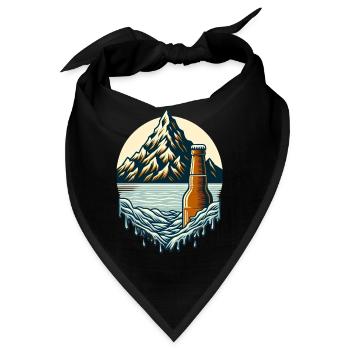 Gipfelsee mit Bierflasche - Bandana - Schwarz - Vorne