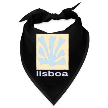 Lisboa Palmenblatt Blau Retro - Bandana - Schwarz - Vorne