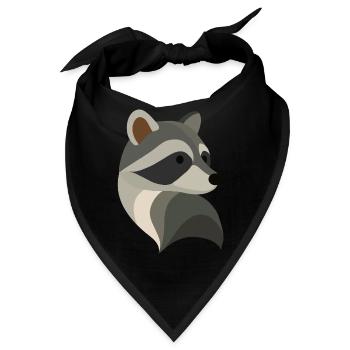 Verspielter Waschbär – Niedliche Tierillustration - Bandana - Schwarz - Vorne