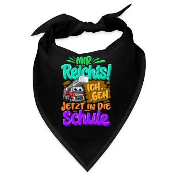 Einschulung Feuerwehr - Bandana - Schwarz - Vorne